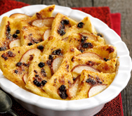 Spiced Pear Bread and Butter Pudding