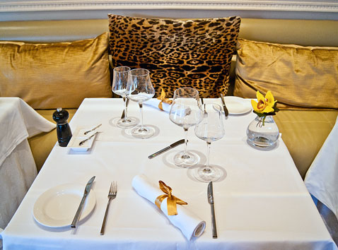 london restaurant review Stoke Park table