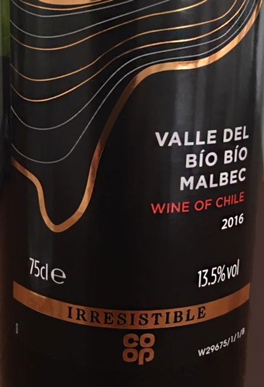 Co-op 2016 Valle del Bio Bio Malbec from Chile – review